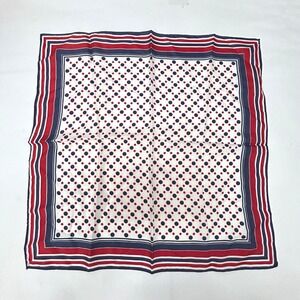 Preppy Nautical Red White Blue Polka Dot Square Neck Scarf Retro Americana